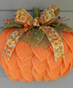 Farmhouse Pumpkin Wreath For Front Door