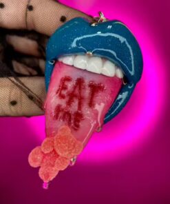 Polymer clay Lip necklace Eat me