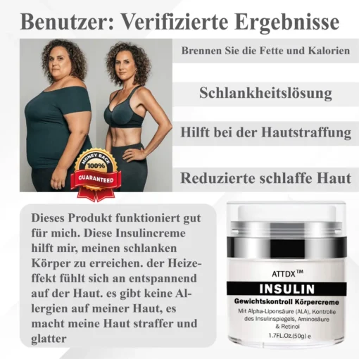 ATTDX™ Insulin Gewichtskontroll Körpercreme