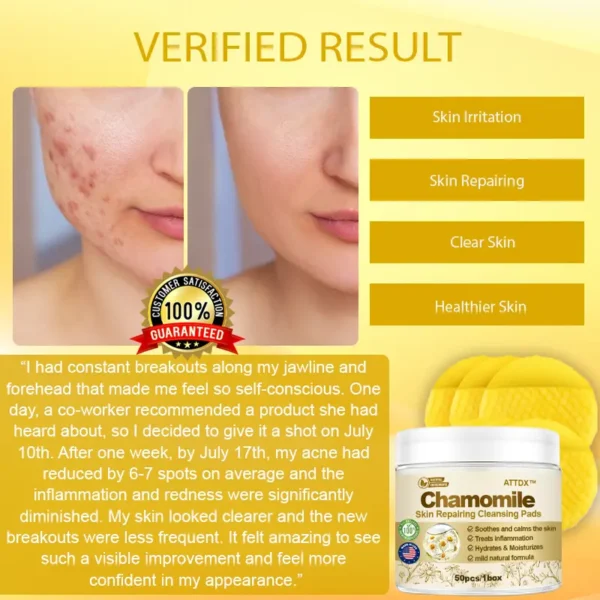 ATTDX™ Chamomile Skin Repairing Cleansing Pads