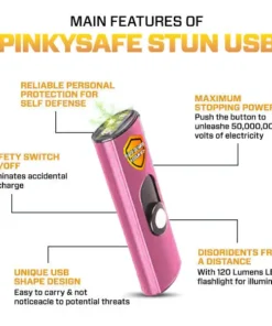 PinkySafe Prime 50,000,000 Stun USB Keychain