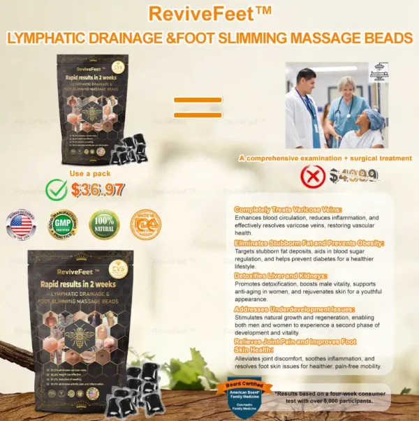 RevivaFoot™ Bee venom lymphatic drainage slimming foot bath beads